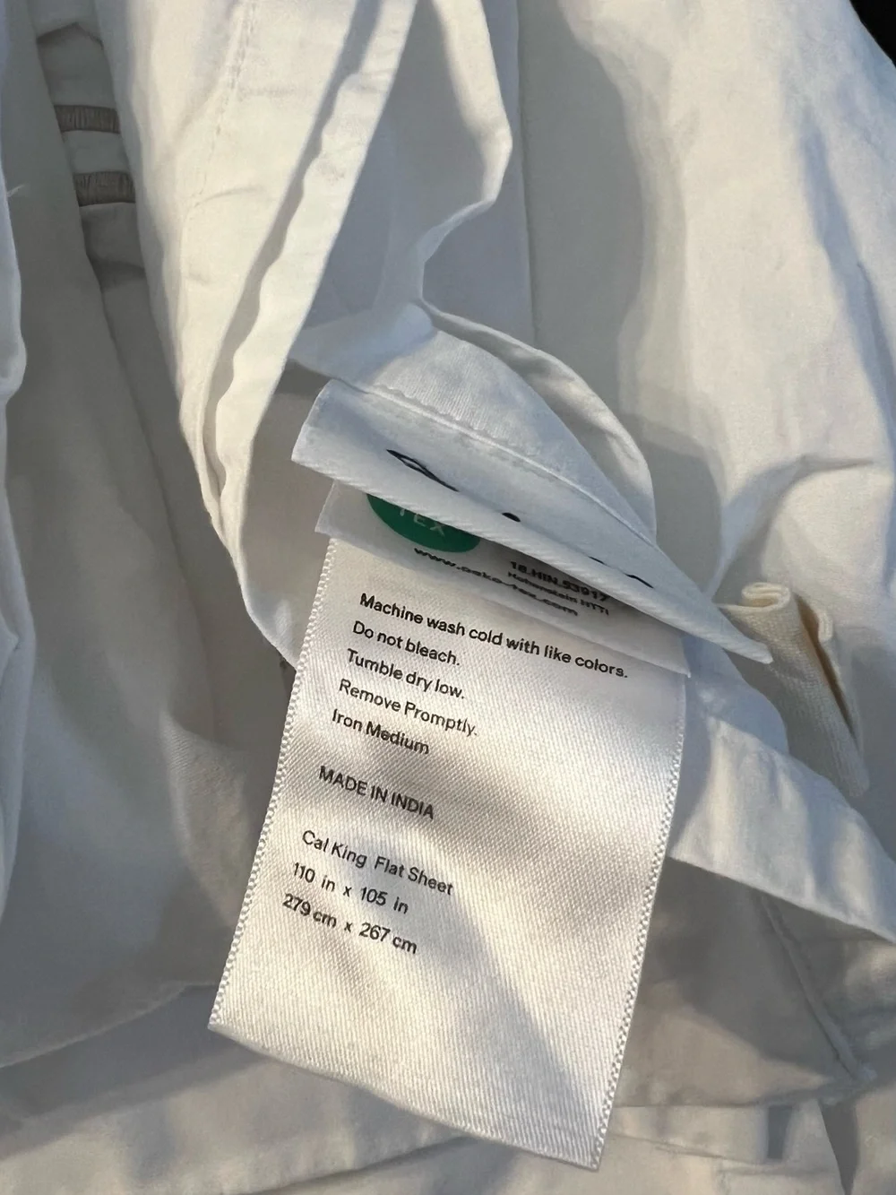 Quince Organic Crisp Percale Embellished Sheet Set, California king, white